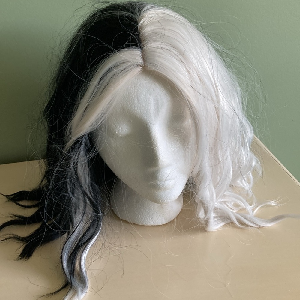 Two-Tone Black and White Wig